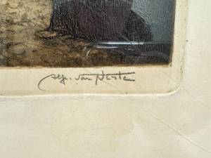 lot 227 image: Alfred Van Neste Signed European Antique Aquatint Etching