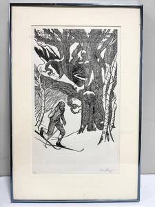 lot 230 image: Jud Hartman The Cross Country Skier Limited Edition Signed Lithograph