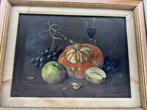 lot 16 image: Vintage Cornelis Le Mair Framed Squash & Fruit Print