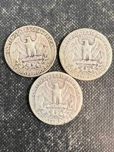 GROUP OF 3 US WASHINGTON QUARTERS 1932 1934 1934-D