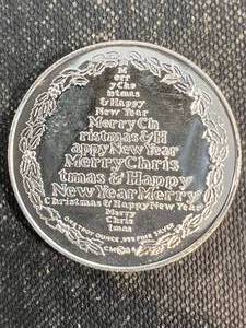 1 TROY OZ .999 FINE SILVER MERRY CHRISTMAS ROUND