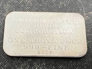1 TROY OZ .999 FINE SILVER 1974 NORTH AMERICAN BUFFALO BAR