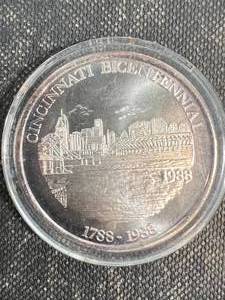 1 TROY OZ .999 FINE SILVER CINCINNATI BICENTENNIAL ROUND