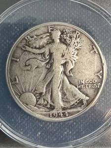 1944-D US WALKING LIBERTY HALF DOLLAR RE-ENGRAVED DIE ANACS F15