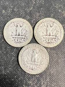 GROUP OF 3 US WASHINGTON QUARTERS 1935-P-D-S