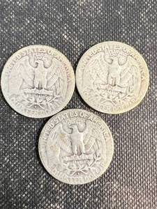 GROUP OF 3 US WASHINGTON QUARTERS 1936-P-D-S