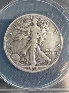 1938-D US WALKING LIBERTY HALF DOLLAR ANACS F12