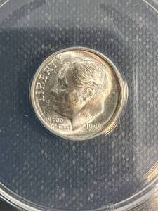 1949-S US ROOSEVELT DIME ANACS MS64