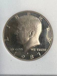 1987-S US PROOF KENNEDY HALF DOLLAR NNC PR70