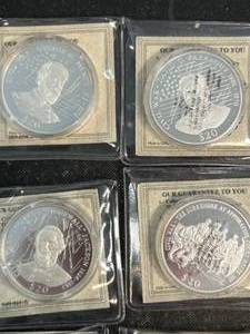 GROUP OF 7 AMERICAN MINT CIVIL WAR SERIES COMMEM. COINS EACH 20G .999 FINE SILVER