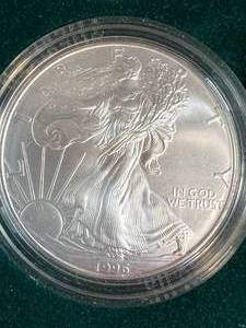 1996 AMERICAN SILVER EAGLE 1 TROY OZ .999 FINE SILVER