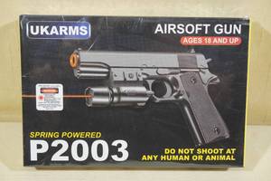 lot 46 image: UKArms P2003 Spring Powered Airsoft Pistol with Laser