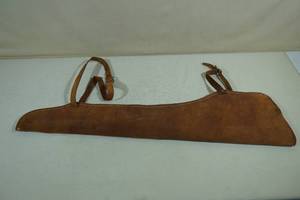 lot 69 image: Vintage Suede Leather Rifle Sleeve Case