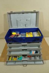 lot 132 image: Plano Tournament Drawer Tackle Box with Assorted Tackle