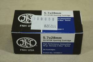 lot 167 image: 50 FNH 5.7 x 28mm 40 Gr Hornady V-Max Ammo