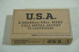 lot 172 image: 20 USA 5.56x45mm 55 Gr FMJ Ammo