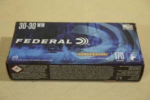 lot 175 image: 20 Federal Power Shok .30-30 Win 170 Gr JSP RN Ammo