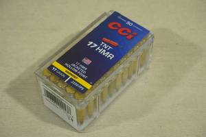 lot 181 image: 50 CCI TNT 17 HMR 17 Gr JHP Varmint Ammo