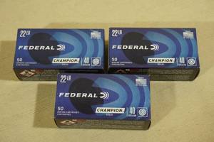 lot 184 image: 150 Remington Champion .22 LR 40 Gr Solid Ammo