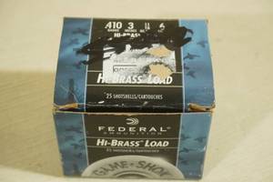 lot 194 image: 25 Federal Hi-Brass .410 Gauge 3 6 Shot Shotshells