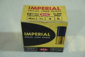 lot 210 image: 25 Imperial Special Long Range 12 Gauge 2-34 4 Shot Shotshells