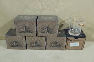 lot 218 image: 6 Lucky Shot Whiskey Glasses with Bullet 2nd Amendment