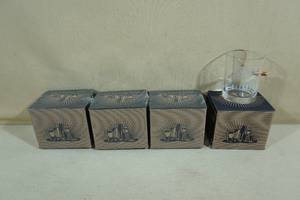 lot 219 image: 4 Lucky Shot Whiskey Glasses with Bullet America