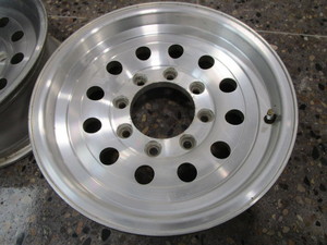 lot 208 image: (2) Alum 16 8 Hole Trailer Wheels 6 wide