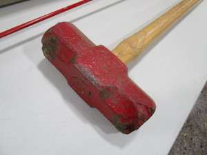 lot 210 image: Sledge Hammer, Magnet, Sawhorses