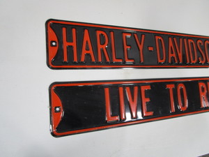 lot 241 image: Harley Davidson Tin Signs