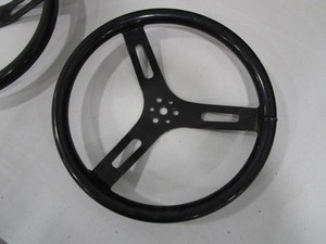 lot 298 image: (2) 14 Alum Go Cart Steering Wheels