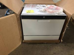 lot 14 image: RCA RDW3208 Home Kitchen 6 Place Setting Portable Countertop Dishwasher, White Customer Returns See Pictures