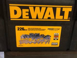 lot 21 image: DEWALT Mechanics Tool Set (226-Piece) with TOUGHSYSTEM 22 in. Medium Tool Box  Customer Returns See Pictures