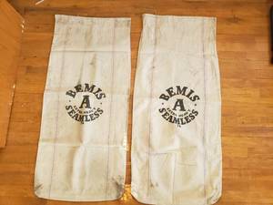 lot 42 image: Lot of 2 Bemis A Extra Heavy Seamless 74 Seed Bags