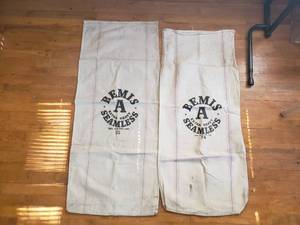lot 50 image: Lot of 2 Bemis A Extra Heavy Seamless Seed Bags, 05 & 74