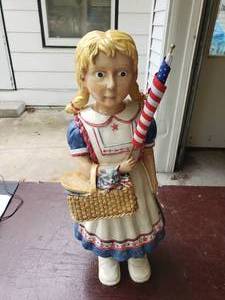 lot 110 image: Patriotic Girl GardenPond Sculpture