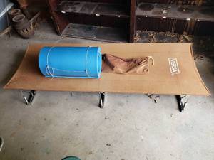 lot 113 image: Vintage Versa Camping Cot with Pad