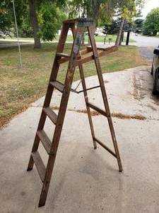 lot 116 image: Wood Step Ladder -  56 to the top
