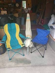 lot 131 image: Camp Chairs and Table Umbrella