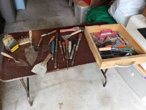 lot 147 image: Various Tools, Old Screwdrivers, Bits, Scrapers and More