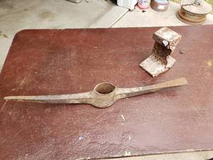 lot 167 image: Pick Axe Head, Part of Old Railroad Track