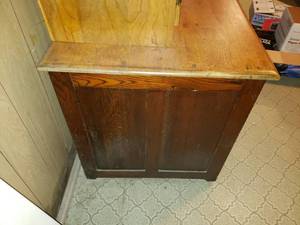 lot 102 image: Vintage Wood Desk In Basement