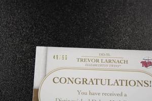 lot 9 image: 2019 Topps Pro Debut Gold Medallion Trevor Larnach #DD-TL 4950  Only 50 Exist