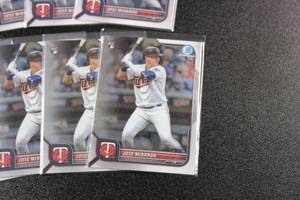lot 14 image: 2022 Bowman Chrome Jose Miranda Rookie Card Lot  10 Rookie Cards