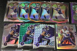 lot 18 image: Adam Thielen Minnesota Vikings Parallel & Rainbow Football Card Lot  17 Cards