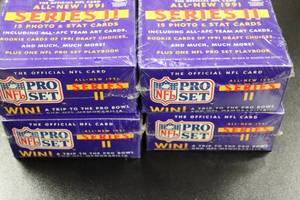 lot 26 image: 1991 Pro Set Football Series 2 Hobby Box Lot  4 Hobby Boxes
