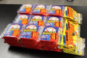 lot 38 image: 1988 Fleer Baseball Rack Pack Lot  24 Rack Packs