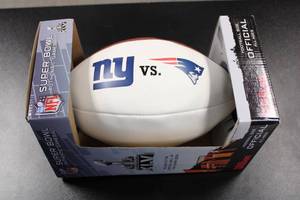 lot 124 image: Wilson Super Bowl XLV Authentic Gameball Full Size Football  Giants vs Patriots
