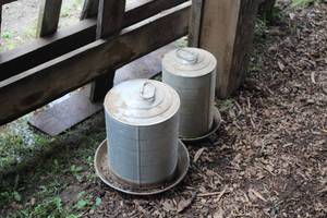 lot 1119 image: Lot of (2) Vintage Chicken Feeders