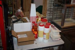 lot 951 image: Popcorn Machine Accessories - Popcorn, Bags, Oil, Salt, Scoops
